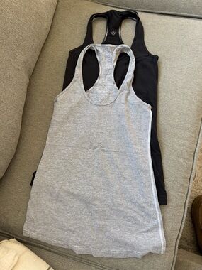 Lululemon Black Racerback Tank & Grey Tank